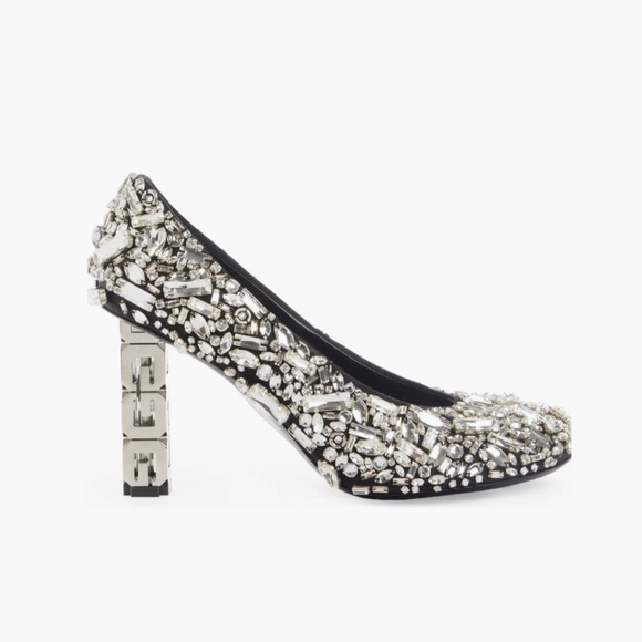 G Cube 85mm Pumps in Satin with Strass - Picture 1 of 5